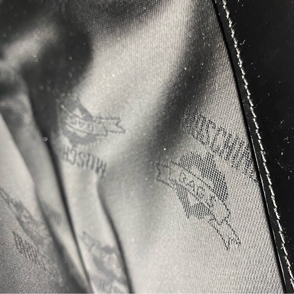 Moschino Ivory Black Color Block Leather Bag - Picture 9 of 13